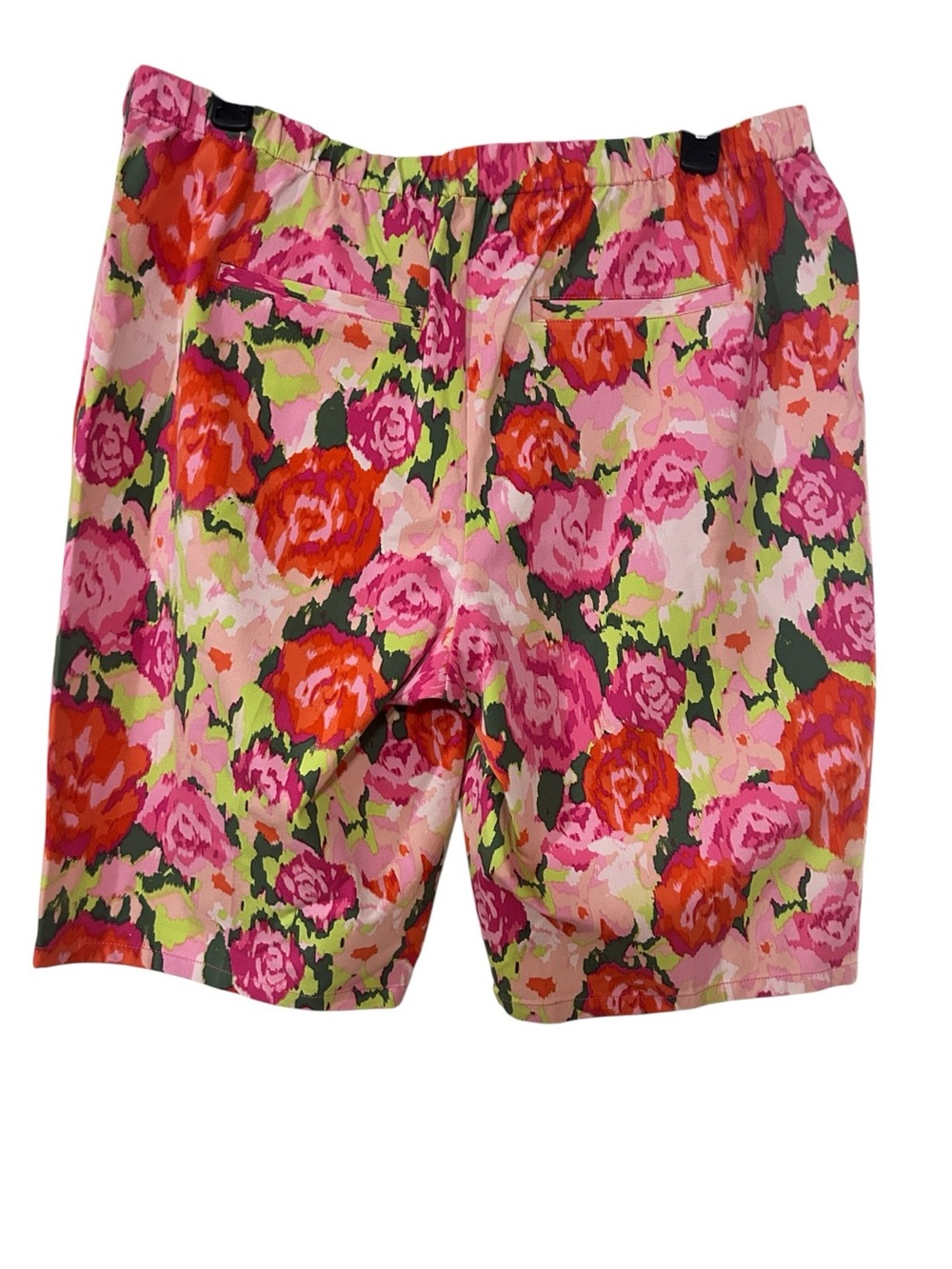 Isaac Mizrahi Live Multicolor Pink Orange Floral Waistband Shorts - Picture 3 of 4